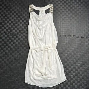 Robbi & Nikki by Robert Rodriguez White Halter Sheath Mini‎ Dress